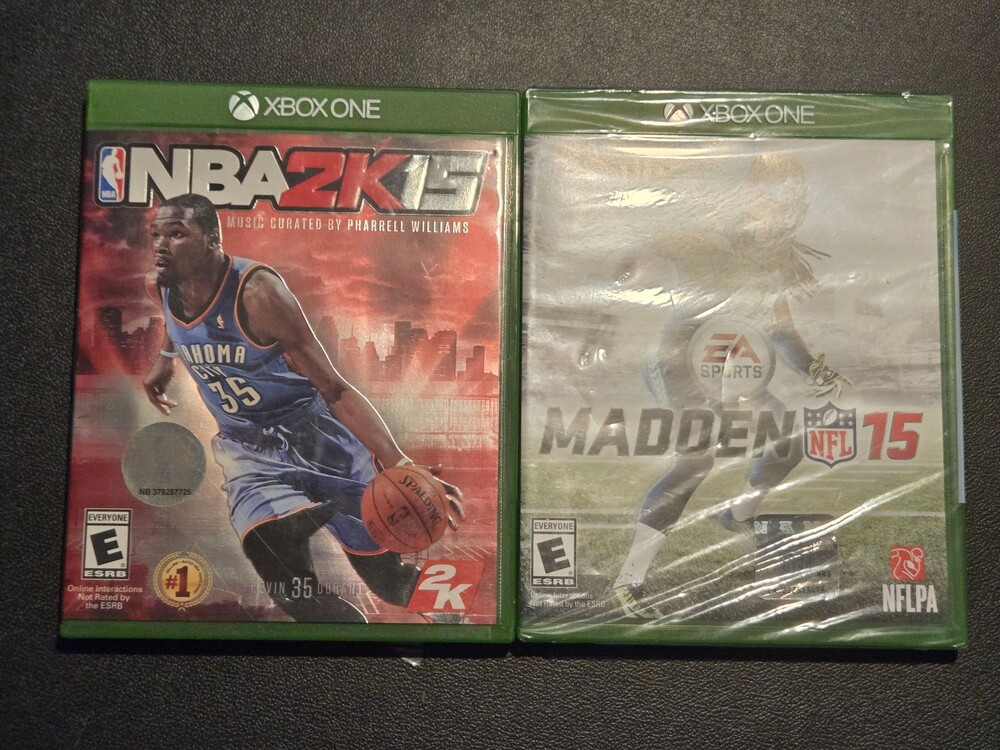 Xbox One NBA 2K15 & Madden NFL 15 Sealed - Sports Video Game Bundle Lot of 2